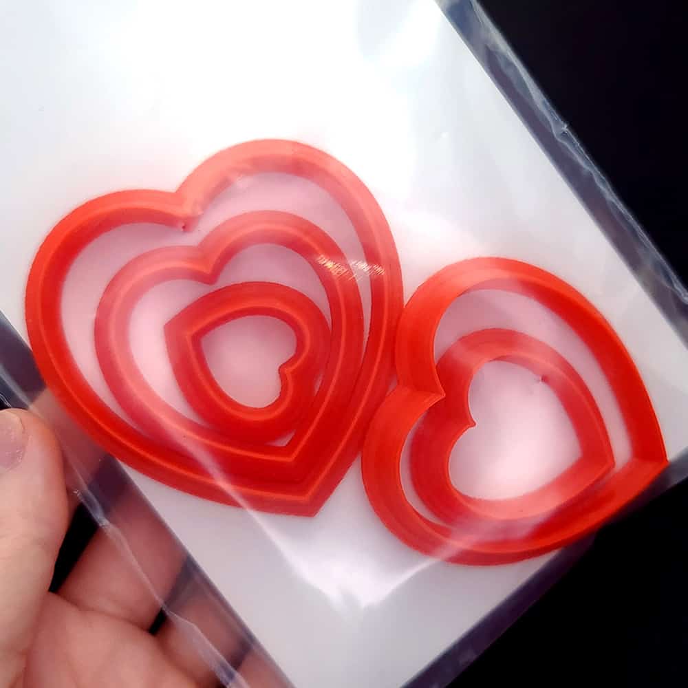 Classic heart polymer clay cutter, plump rounded heart shape