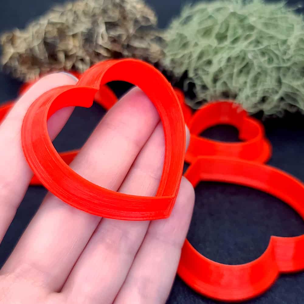 Classic heart polymer clay cutter, plump rounded heart shape