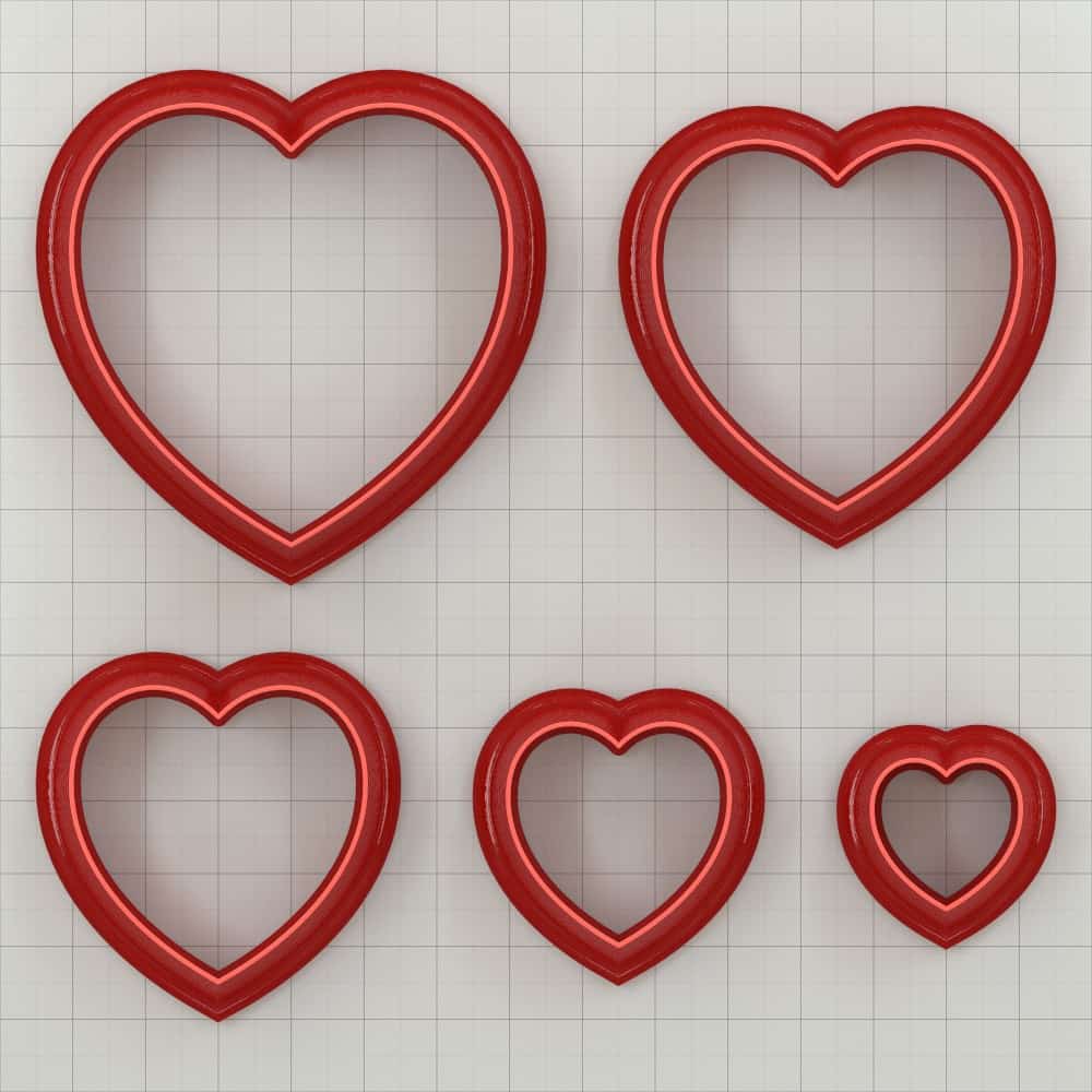 Classic heart polymer clay cutter, plump rounded heart shape