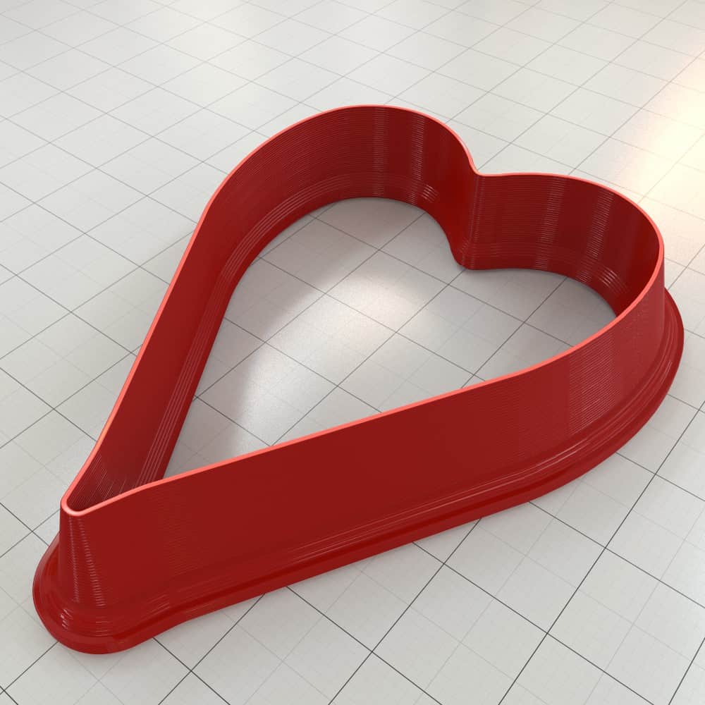 Elongated heart polymer clay cutter, tall slender heart with pointed base