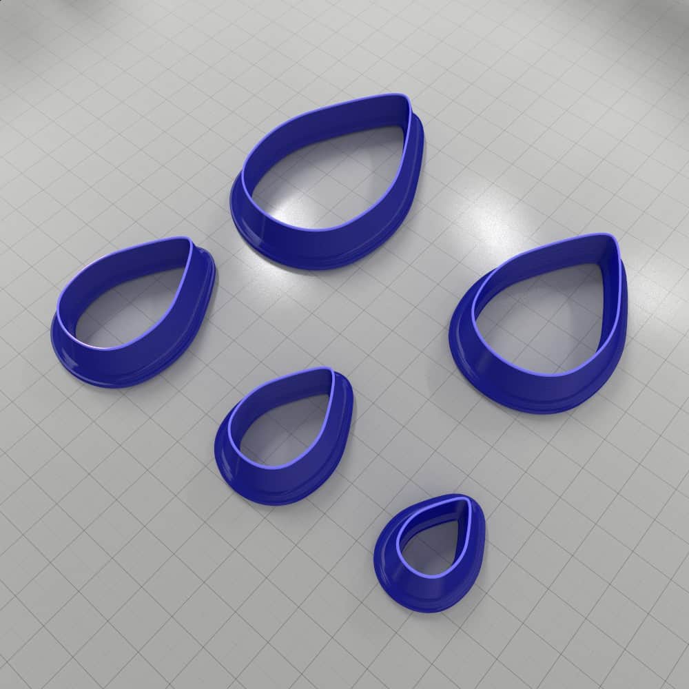 Teardrop shape polymer clay earring cutter