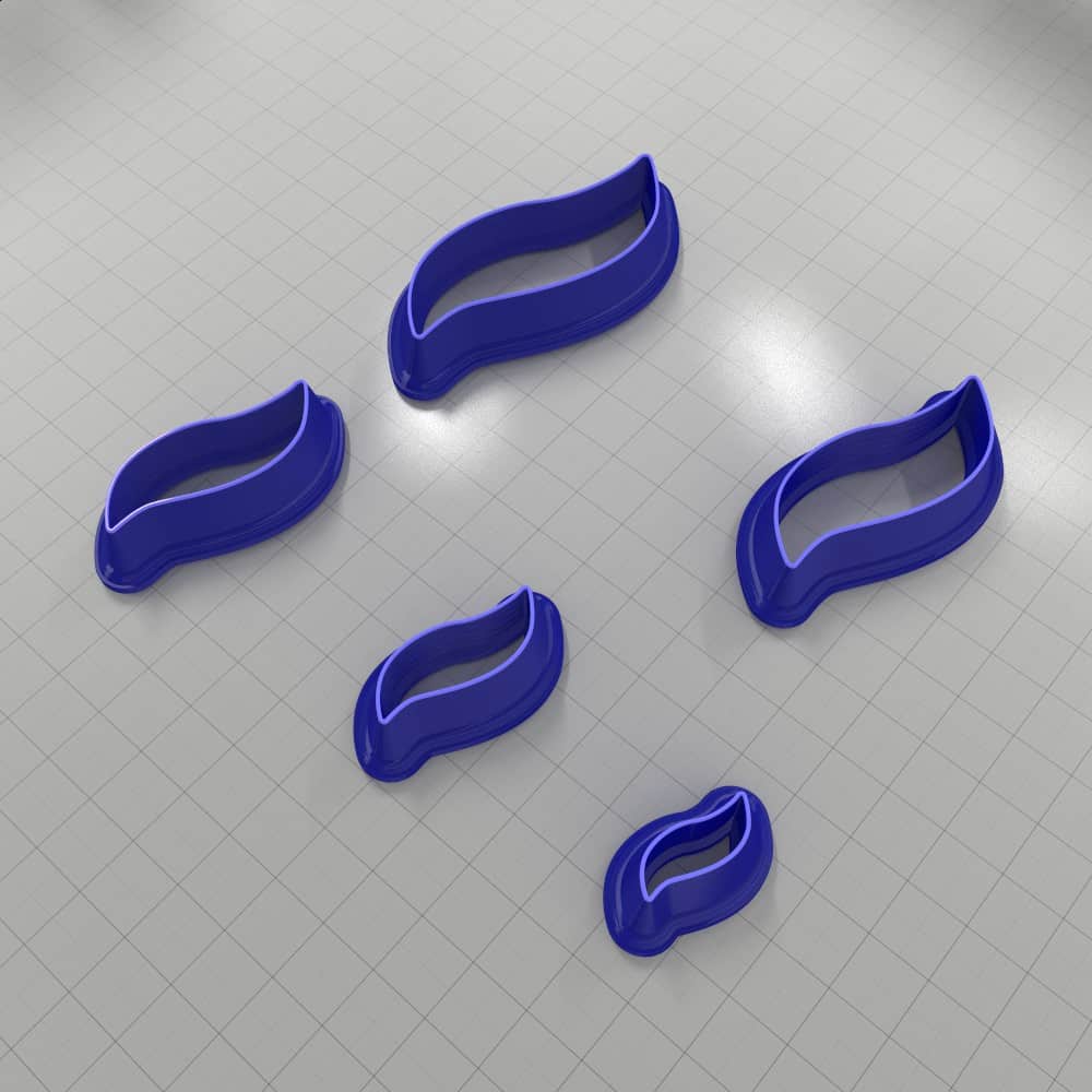 Asymmetric drop polymer clay earring cutter, mirrored pair