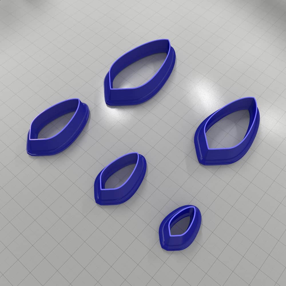 Teardrop shape polymer clay earring cutter