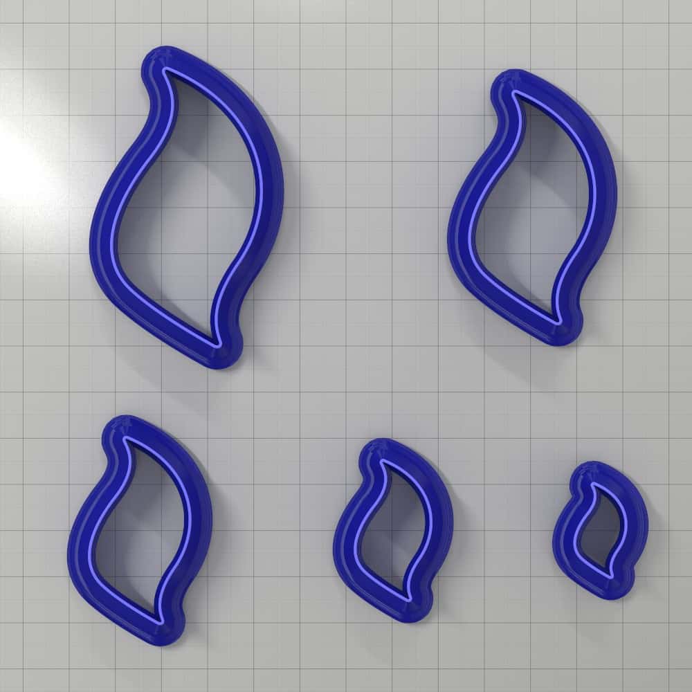 Asymmetric drop polymer clay earring cutter, mirrored pair