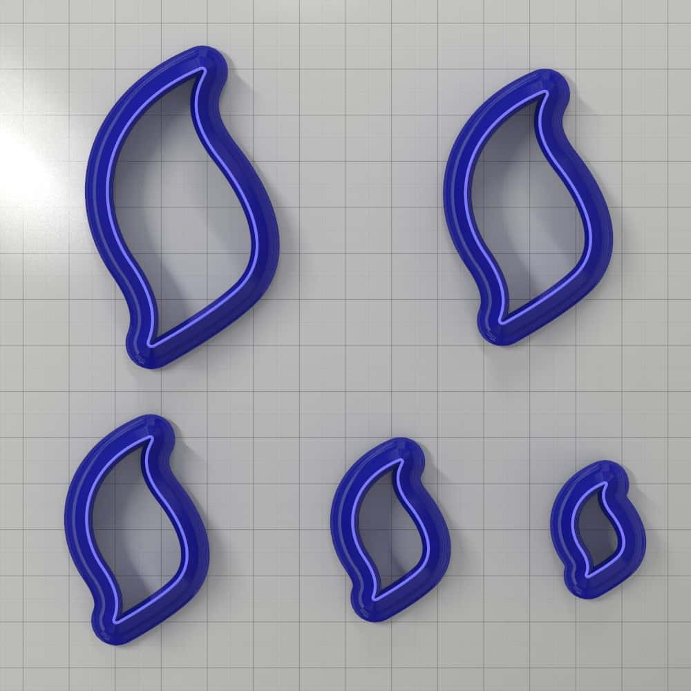 Asymmetric drop polymer clay earring cutter, mirrored pair