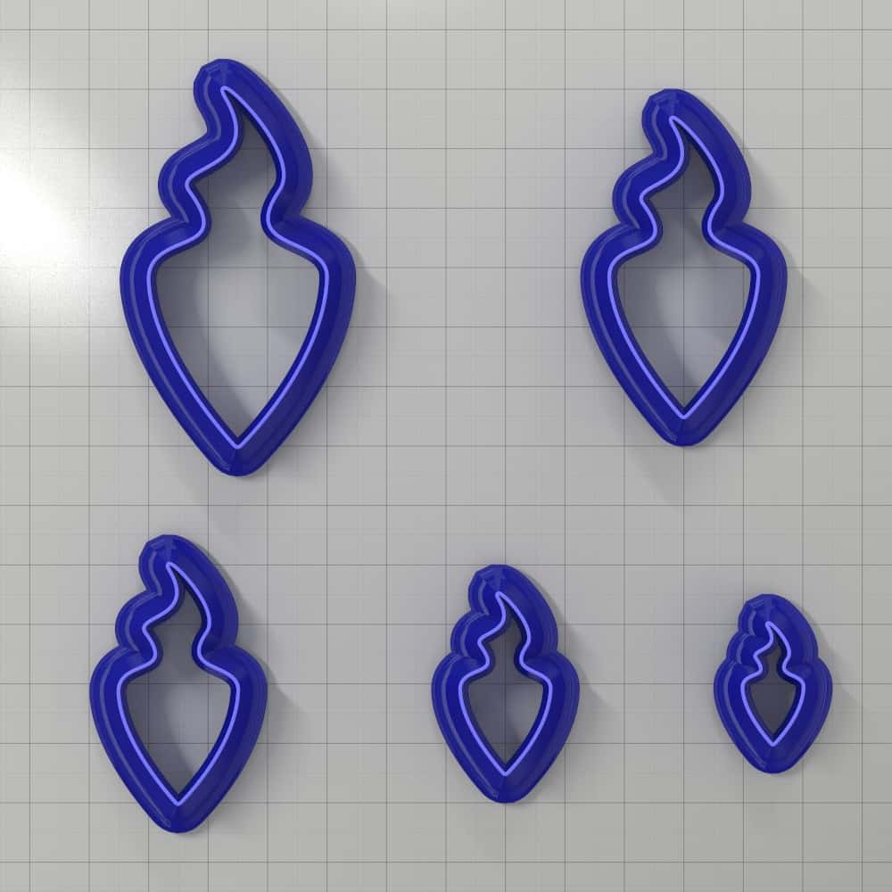 Asymmetric drop polymer clay earring cutter, mirrored pair