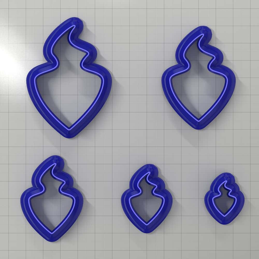 Asymmetric drop polymer clay earring cutter, mirrored pair