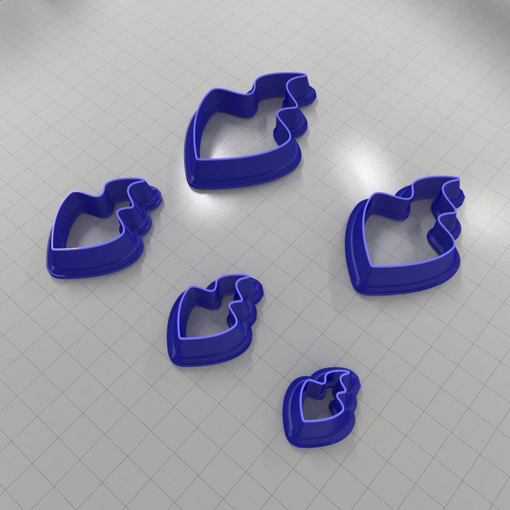 Asymmetric drop polymer clay earring cutter, mirrored pair