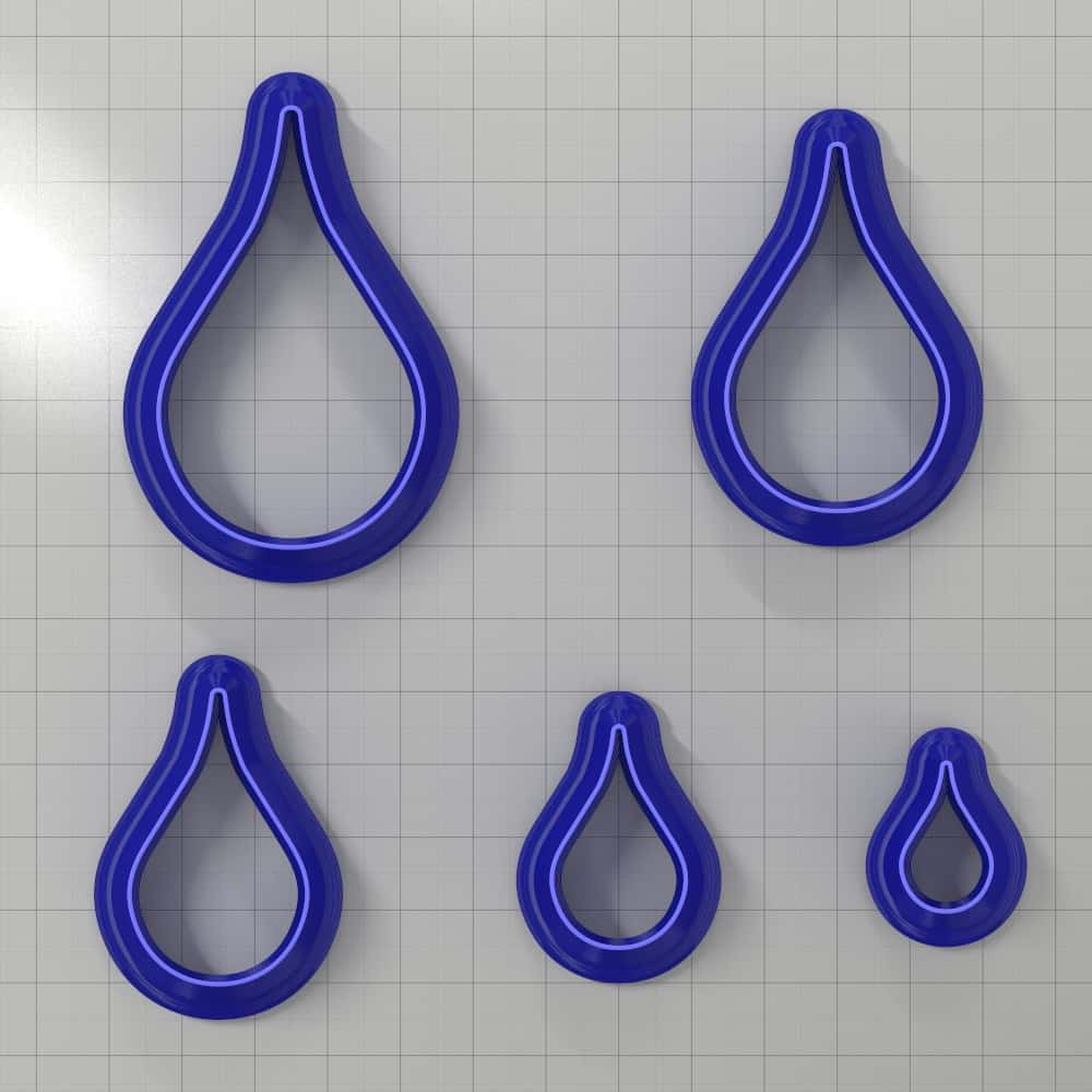 Teardrop shape polymer clay earring cutter