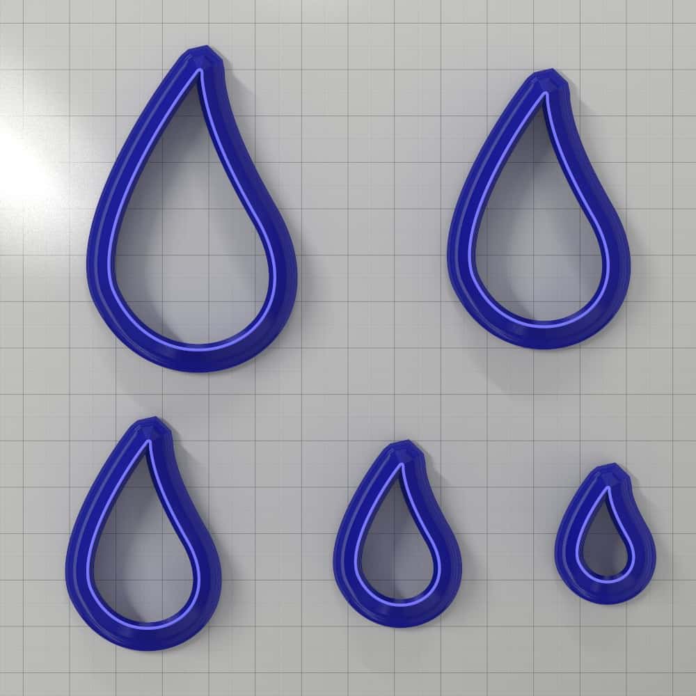 Asymmetric drop polymer clay earring cutter, mirrored pair
