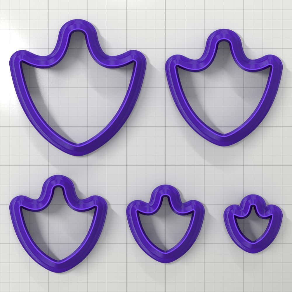 SHIELD#4 - Set of 5 Polymer Clay Cutters Plastic Cutters SweetyBijou Tools