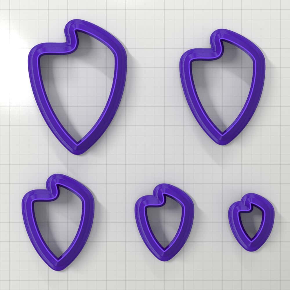 SHIELD#6 Left - Set of 5 Polymer Clay Cutters Plastic Cutters SweetyBijou Tools