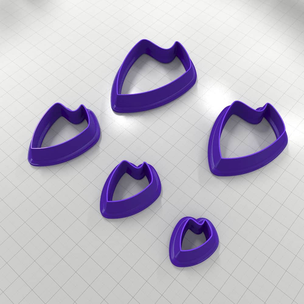 Shield shape polymer clay earring cutter