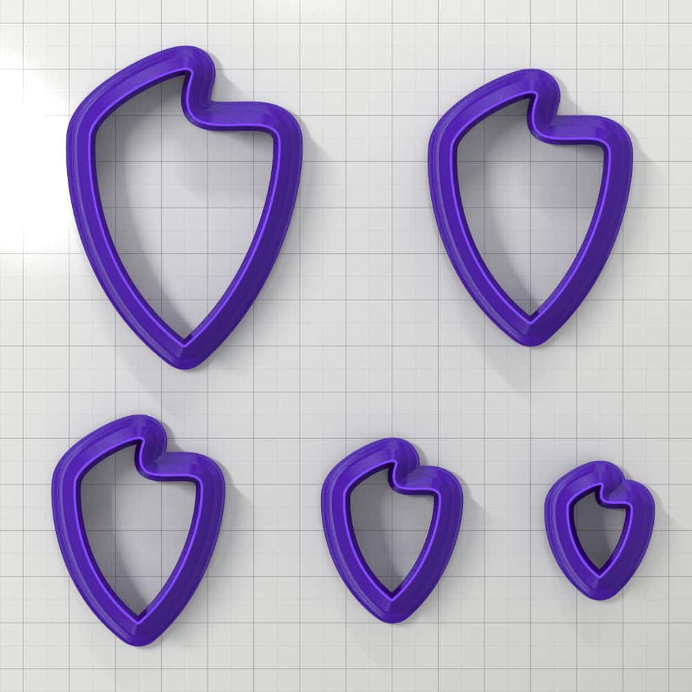 SHIELD#6 Right - Set of 5 Polymer Clay Cutters Plastic Cutters SweetyBijou Tools