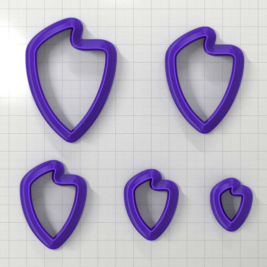 SHIELD#6 Right - Set of 5 Polymer Clay Cutters Plastic Cutters SweetyBijou Tools
