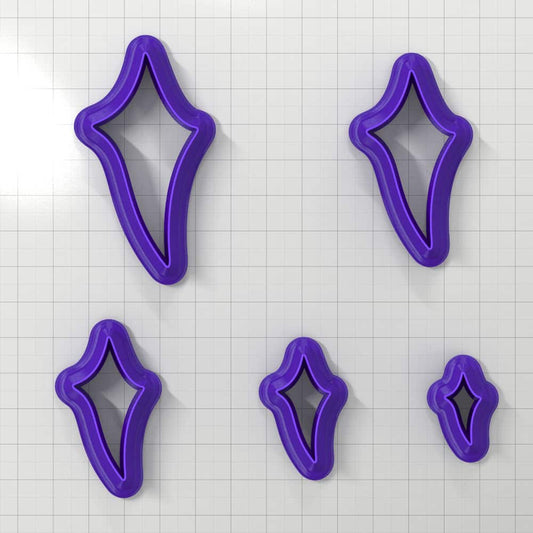 SHIELD#7 Left - Set of 5 Polymer Clay Cutters Plastic Cutters SweetyBijou Tools