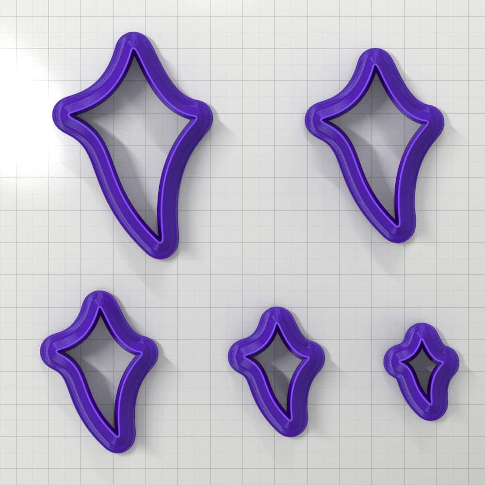 SHIELD#8 Left - Set of 5 Polymer Clay Cutters Plastic Cutters SweetyBijou Tools