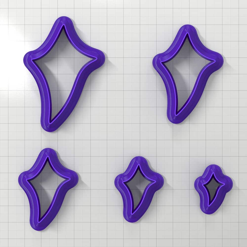 SHIELD#8 Right - Set of 5 Polymer Clay Cutters Plastic Cutters SweetyBijou Tools