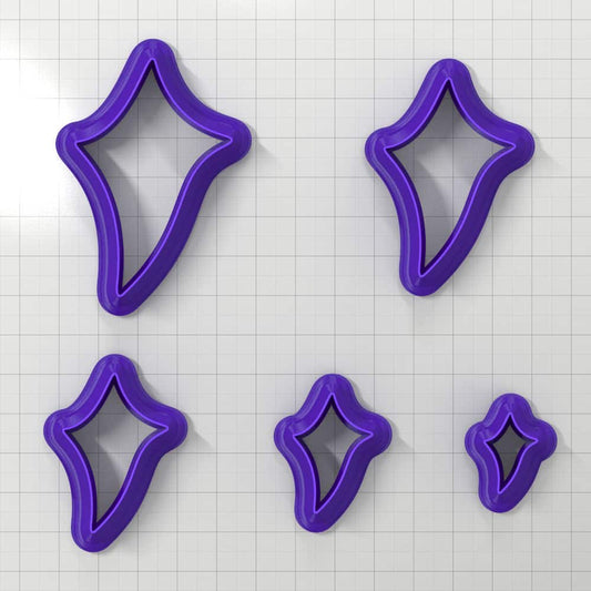 SHIELD#8 Right - Set of 5 Polymer Clay Cutters Plastic Cutters SweetyBijou Tools