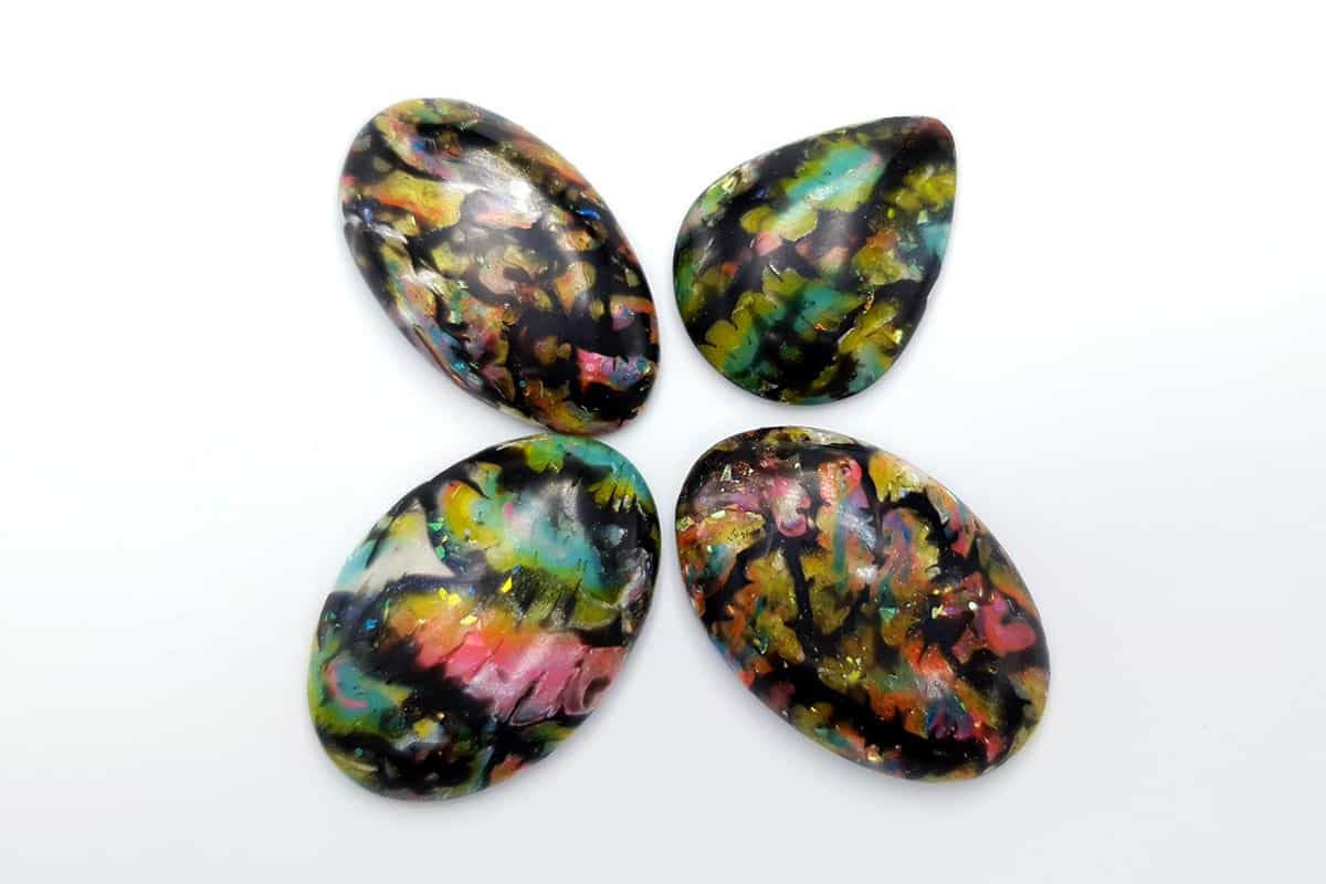 4 cabochons Faux Boulder Opal Stone Cabochons SweetyBijou Cabochons Default Title
