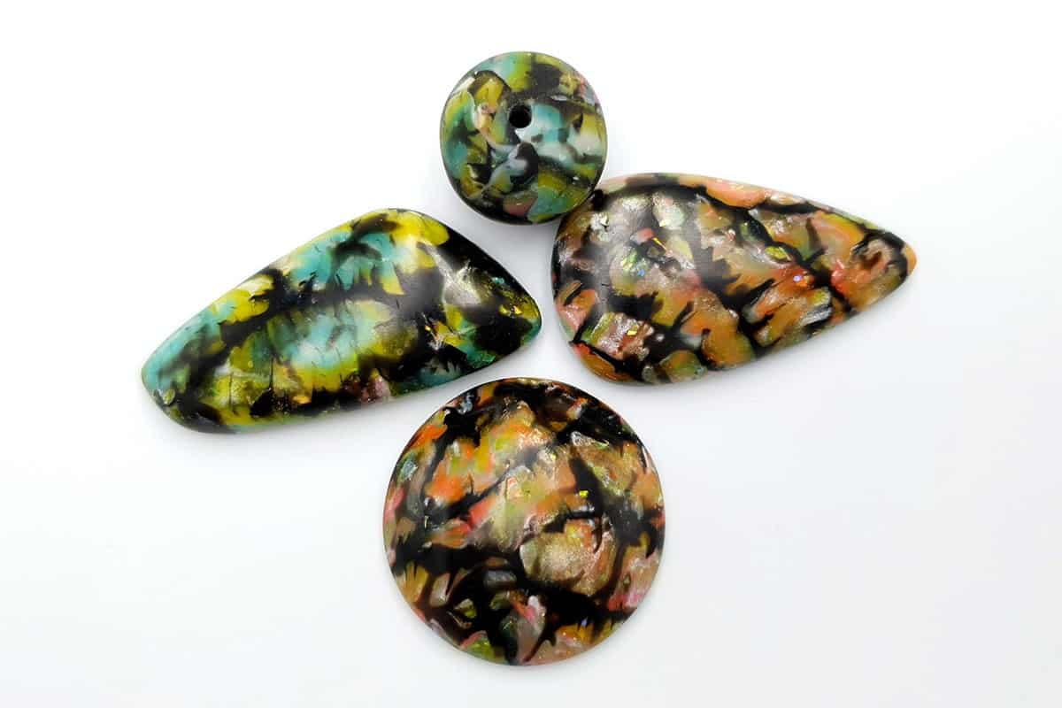 4 cabochons Faux Boulder Opal Stone #3 Cabochons SweetyBijou Cabochons Default Title