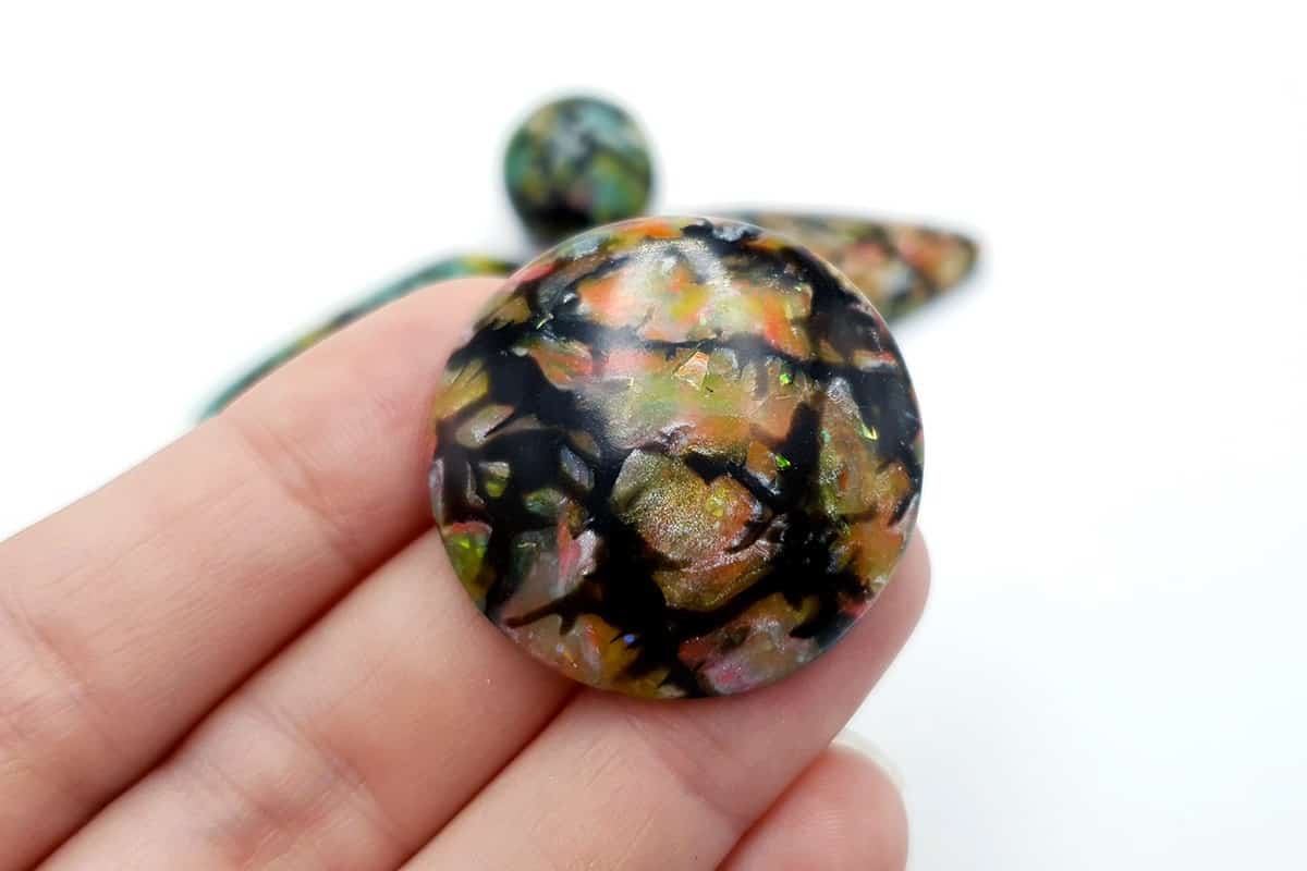 4 cabochons Faux Boulder Opal Stone #3 Cabochons SweetyBijou Cabochons