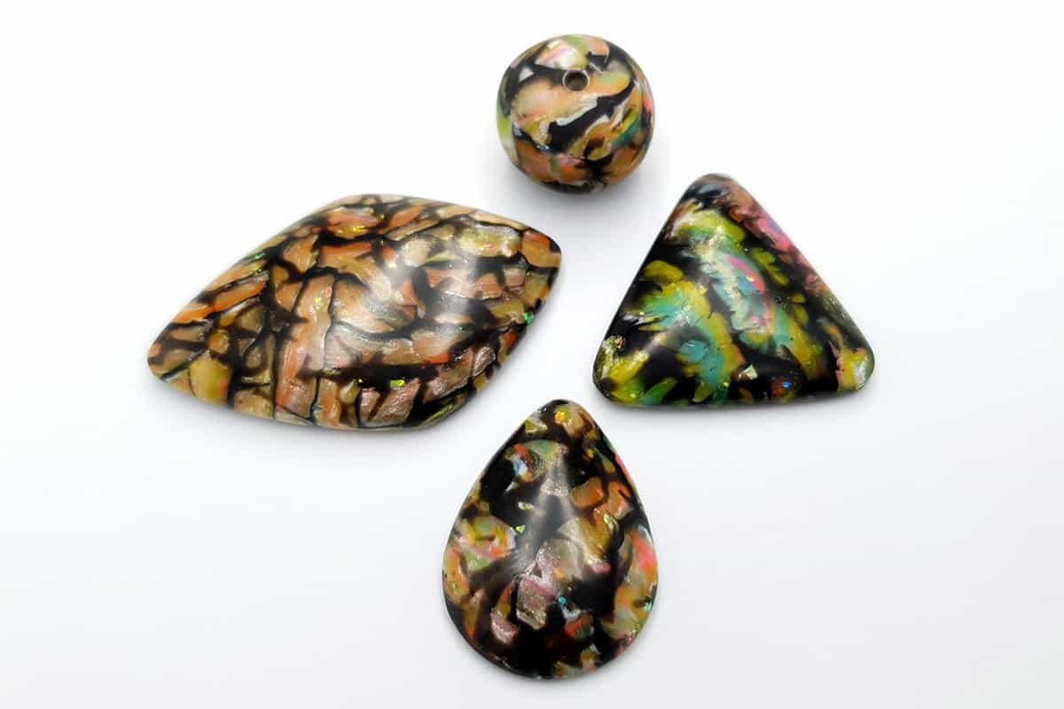 Faux Boulder Opal Stone 4 cabochons Cabochons SweetyBijou Cabochons Default Title