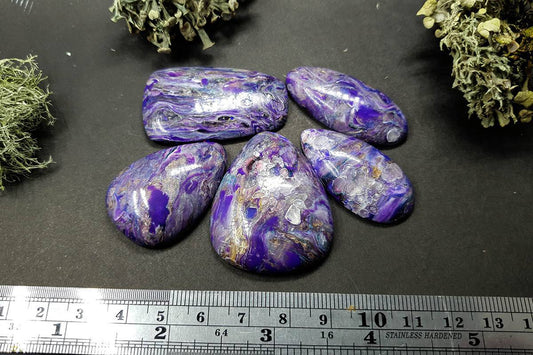 5 cabochons Faux Charoite Clay Stone Cabochons SweetyBijou Cabochons