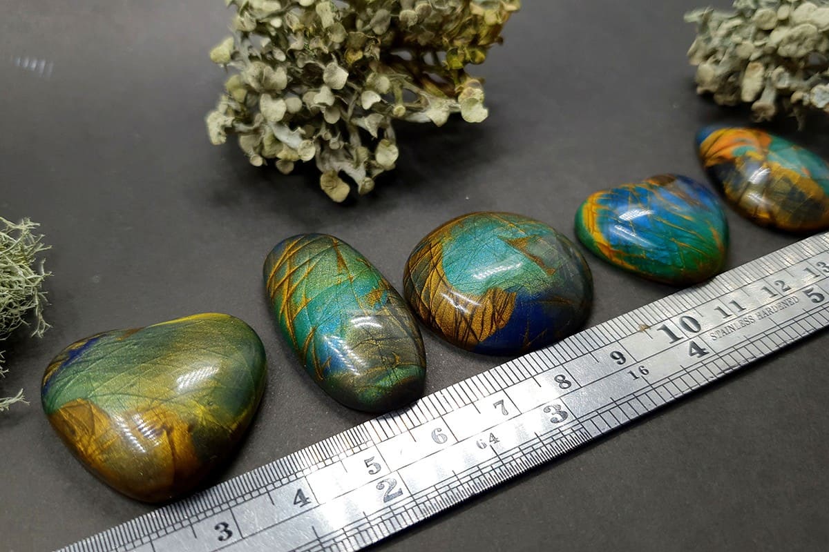 Faux labradorite stone 5 cabochons Cabochons SweetyBijou Cabochons