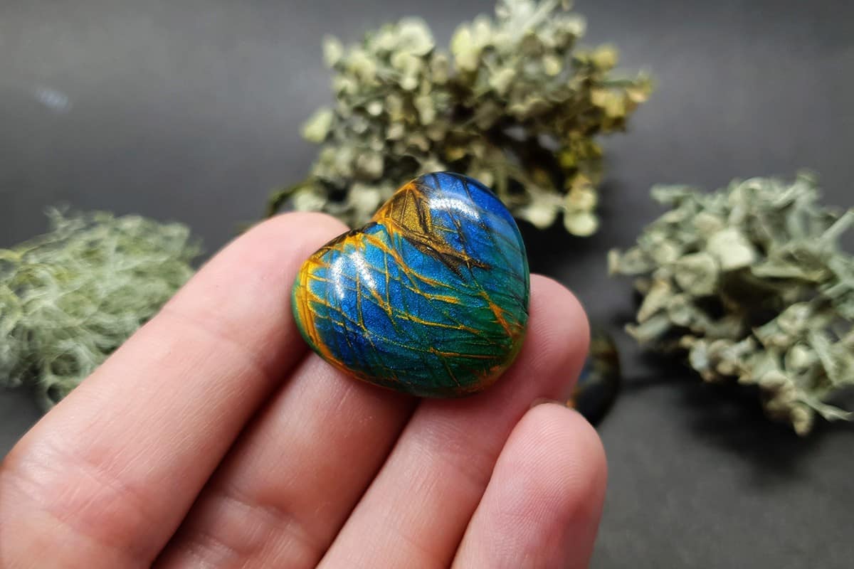 Faux labradorite stone 5 cabochons Cabochons SweetyBijou Cabochons