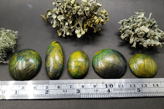 5 cabochons Faux Labradorite Stones, Polymer Clay Cabochons SweetyBijou Cabochons