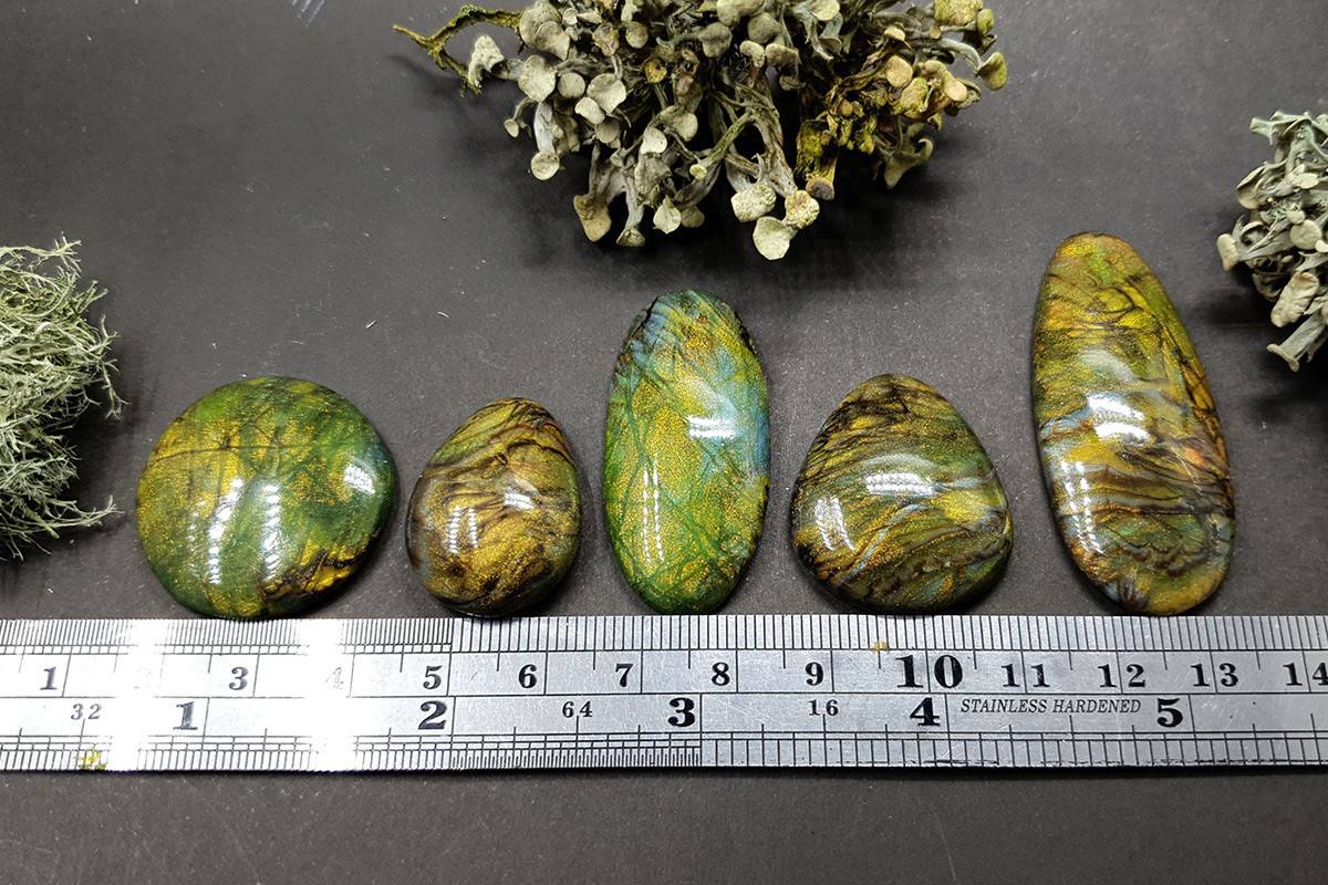 Faux Labradorite Stones 5 cabochons Cabochons SweetyBijou Cabochons