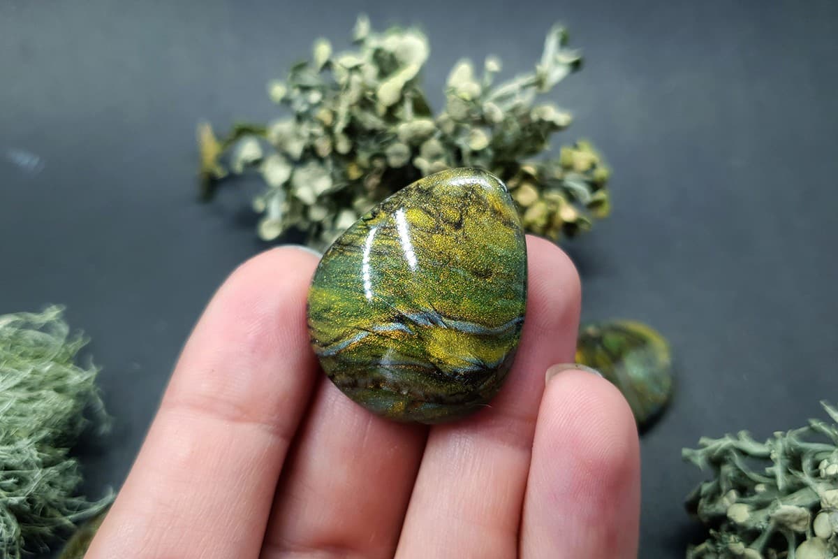 Faux Labradorite Stones 5 cabochons Cabochons SweetyBijou Cabochons