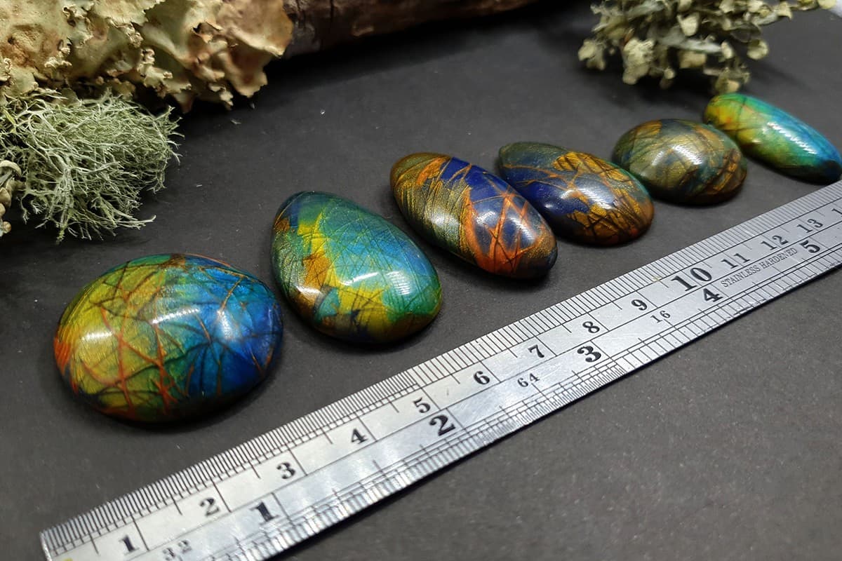 6 cabochons Faux Labradorite Stone #5 Cabochons SweetyBijou Cabochons