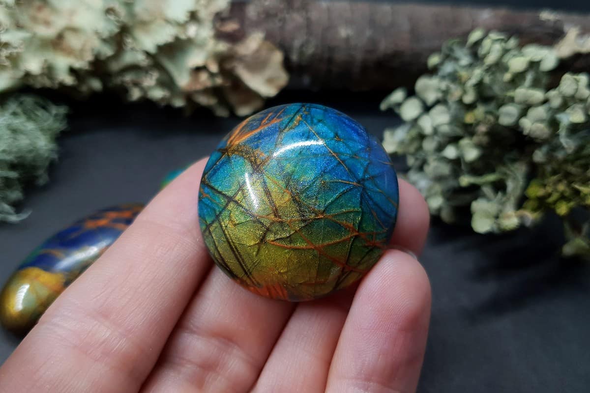 6 cabochons Faux Labradorite Stone #5 Cabochons SweetyBijou Cabochons