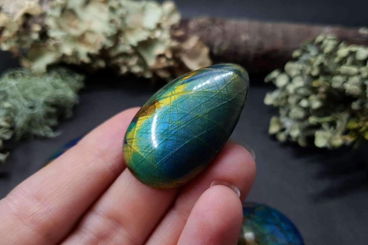 6 cabochons Faux Labradorite Stone #5 Cabochons SweetyBijou Cabochons