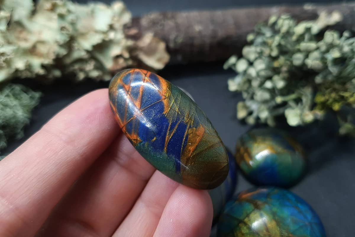 6 cabochons Faux Labradorite Stone #5 Cabochons SweetyBijou Cabochons