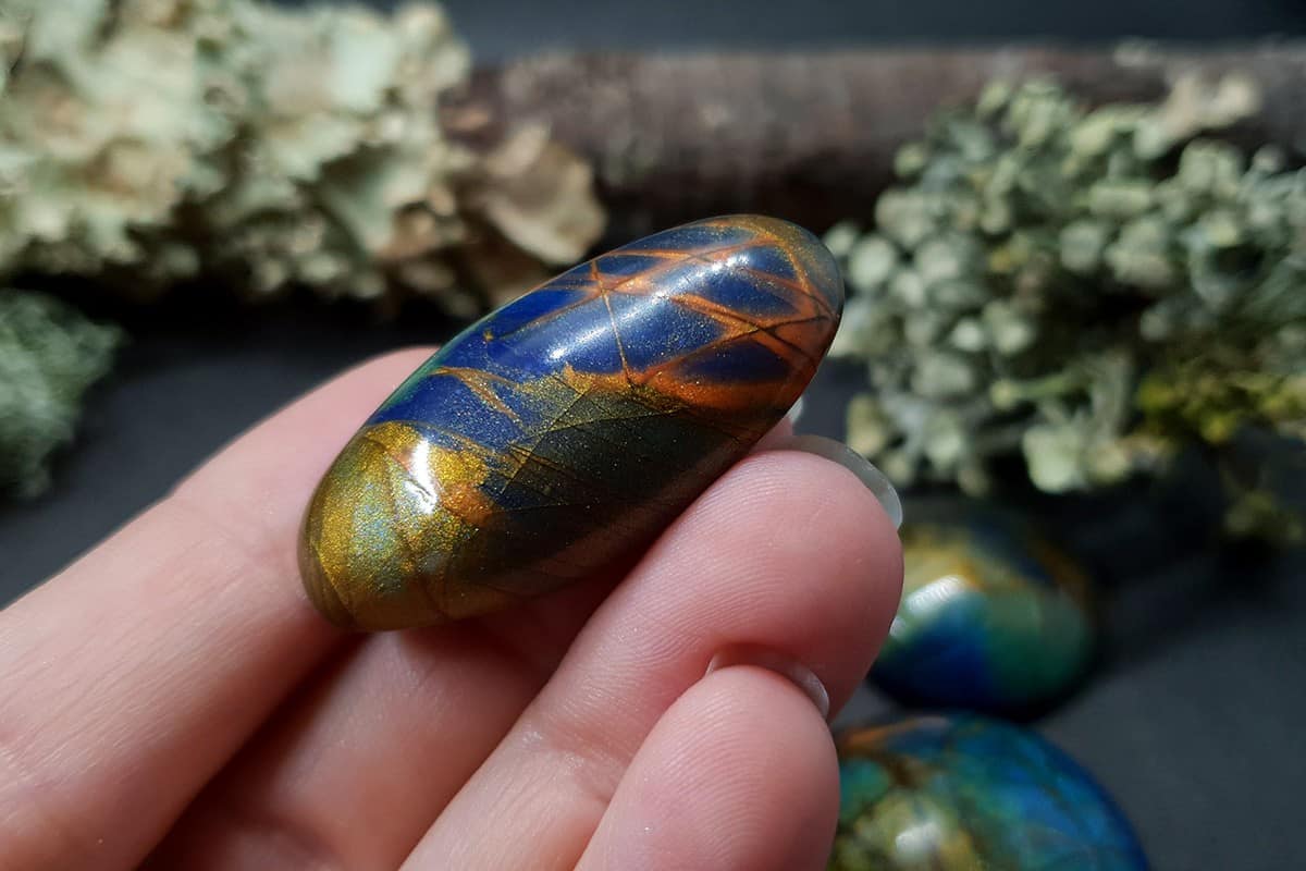 6 cabochons Faux Labradorite Stone #5 Cabochons SweetyBijou Cabochons