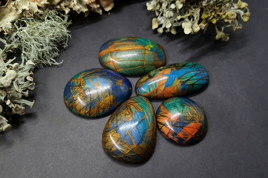 5 cabochons Faux Labradorite Stones Cabochons SweetyBijou Cabochons