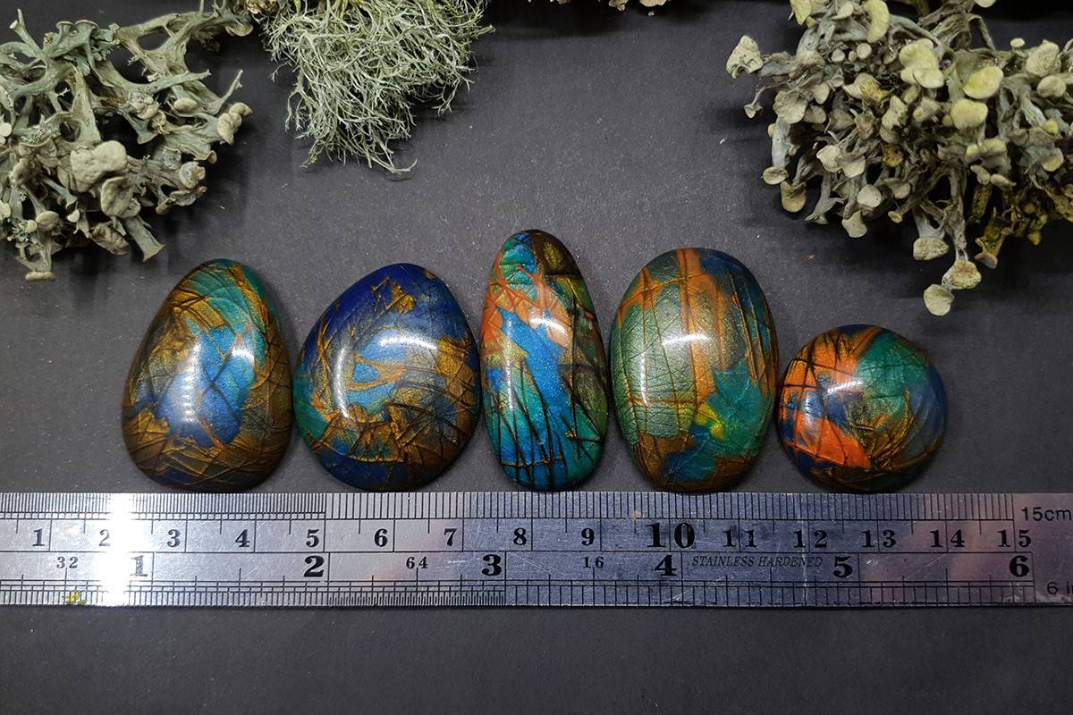 5 cabochons Faux Labradorite Stones Cabochons SweetyBijou Cabochons