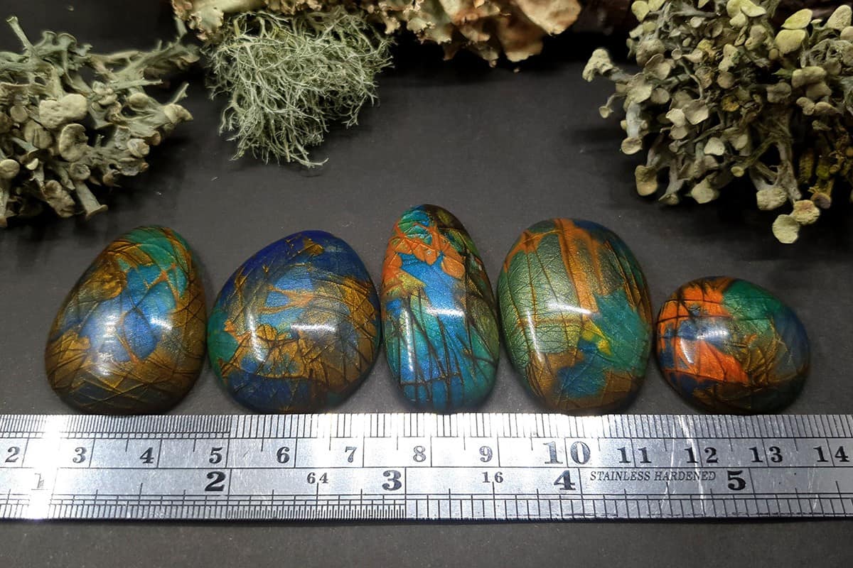 5 cabochons Faux Labradorite Stones Cabochons SweetyBijou Cabochons