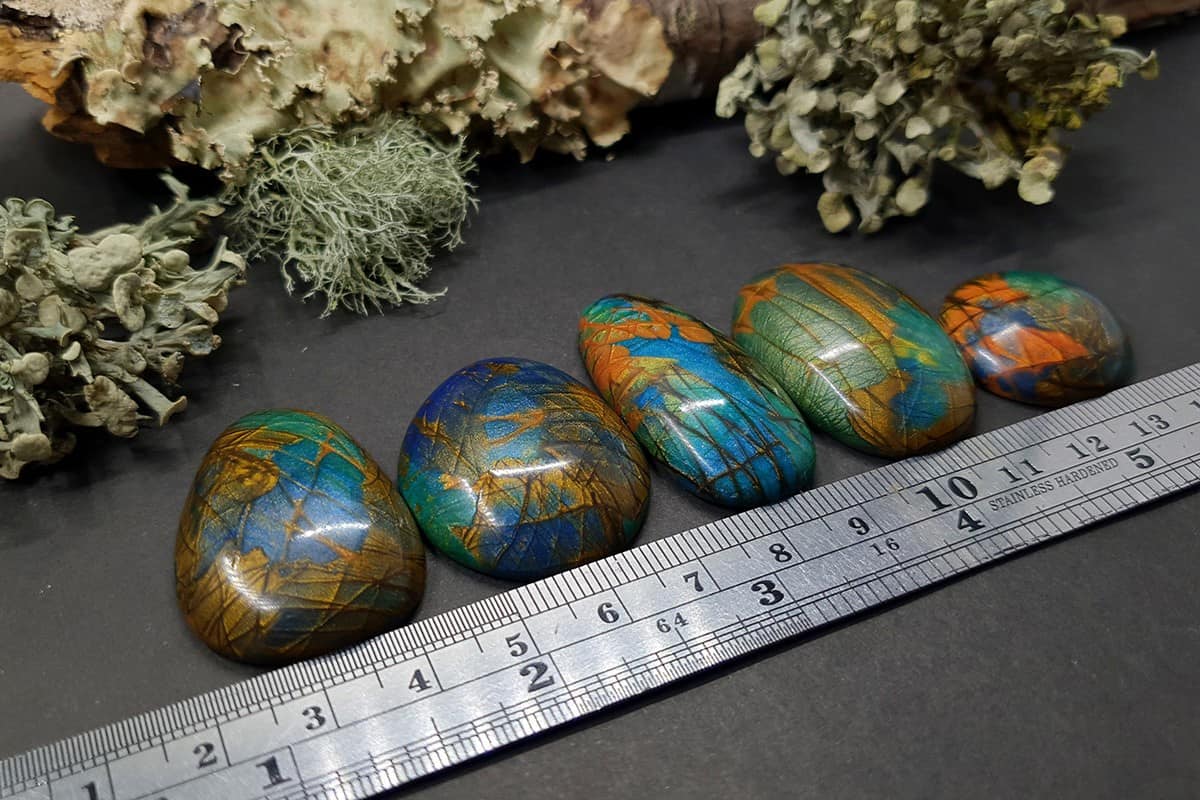 5 cabochons Faux Labradorite Stones Cabochons SweetyBijou Cabochons
