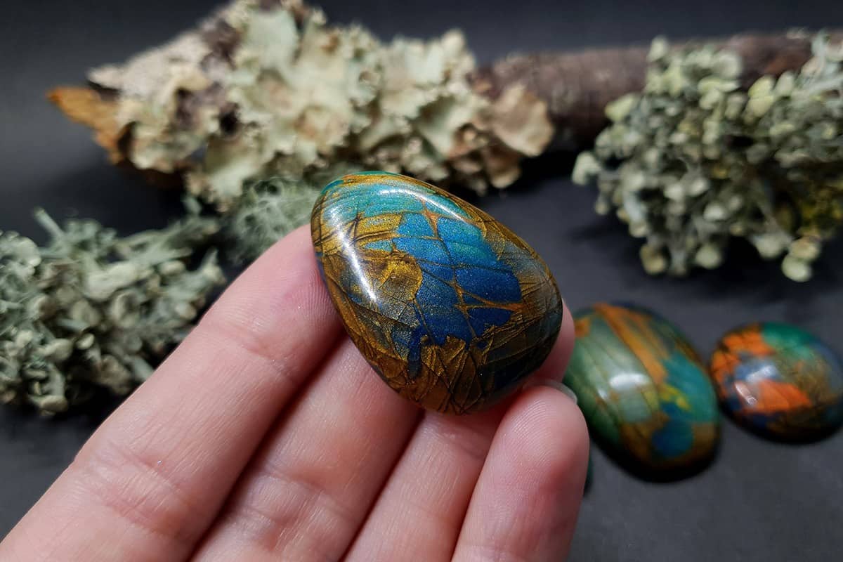 5 cabochons Faux Labradorite Stones Cabochons SweetyBijou Cabochons
