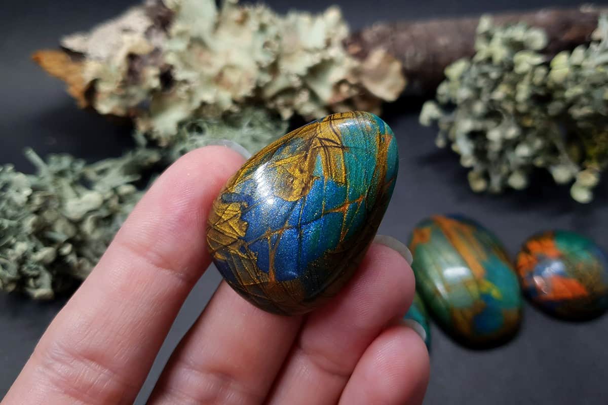 5 cabochons Faux Labradorite Stones Cabochons SweetyBijou Cabochons