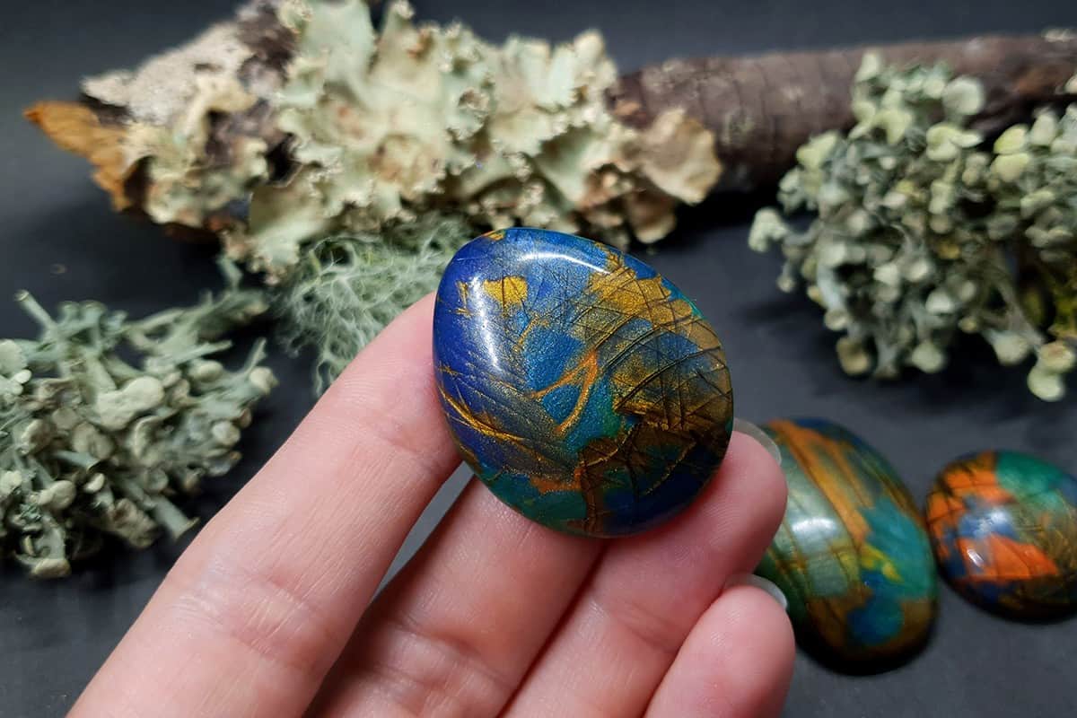 5 cabochons Faux Labradorite Stones Cabochons SweetyBijou Cabochons