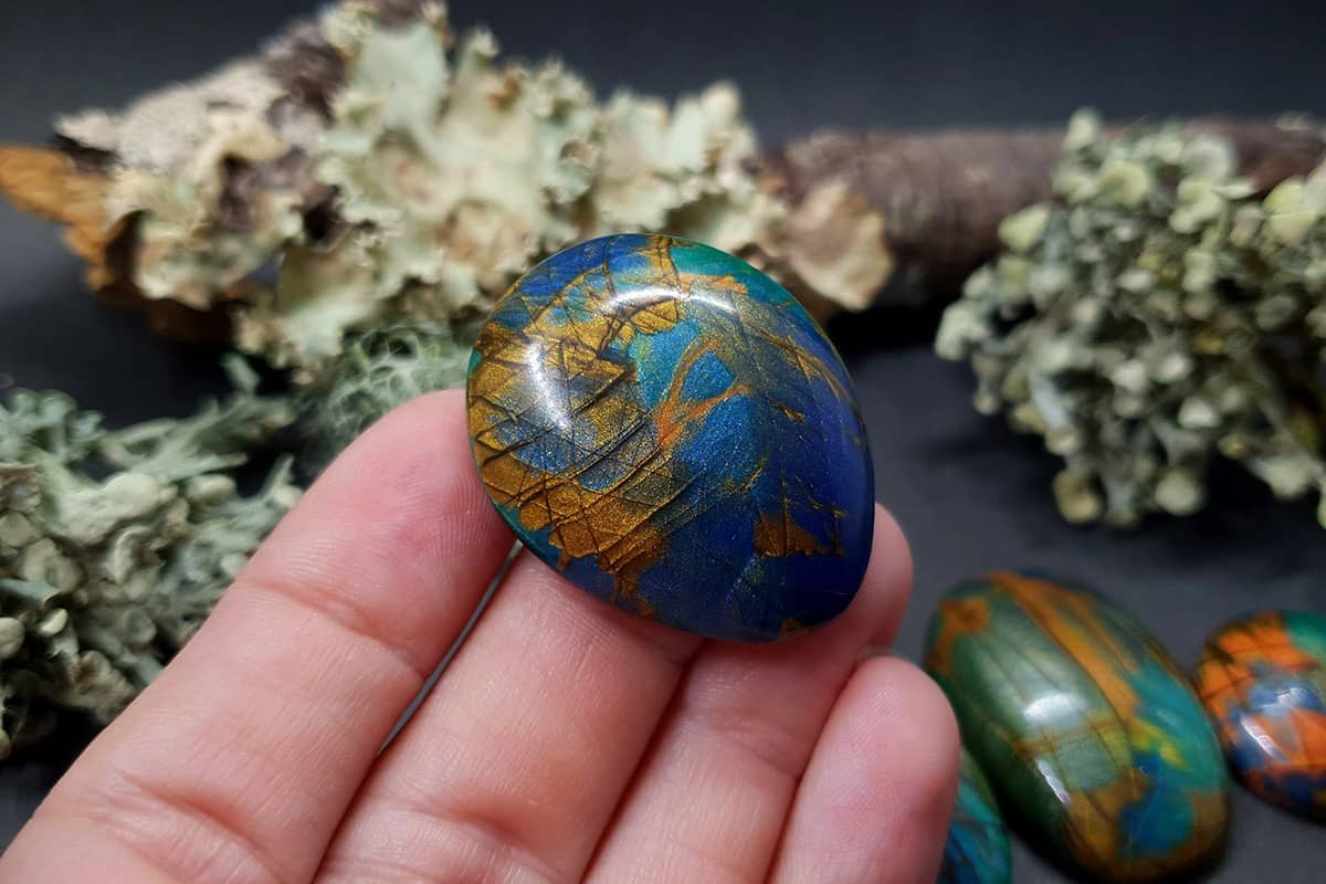 5 cabochons Faux Labradorite Stones Cabochons SweetyBijou Cabochons