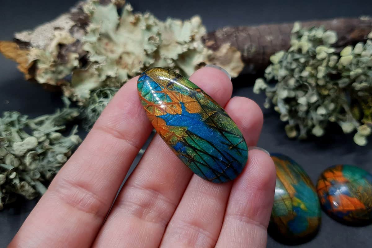 5 cabochons Faux Labradorite Stones Cabochons SweetyBijou Cabochons