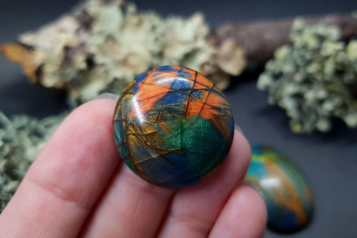 5 cabochons Faux Labradorite Stones Cabochons SweetyBijou Cabochons