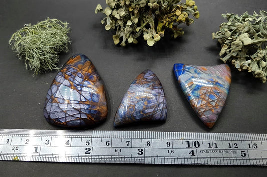 3 cabochons of Faux Labradorite Stone (#2) Cabochons SweetyBijou Cabochons