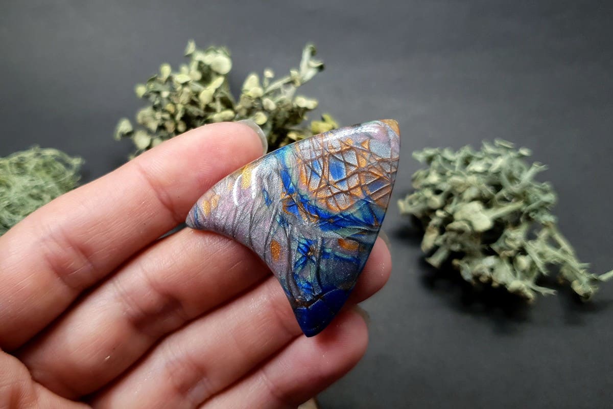 3 cabochons of Faux Labradorite Stone (#2) Cabochons SweetyBijou Cabochons